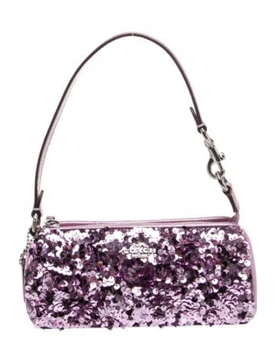 Pre-owned Coach Signature Evening Bag In Purple