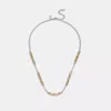 Coach Signature Mixed Chain Necklace In Gold/silver