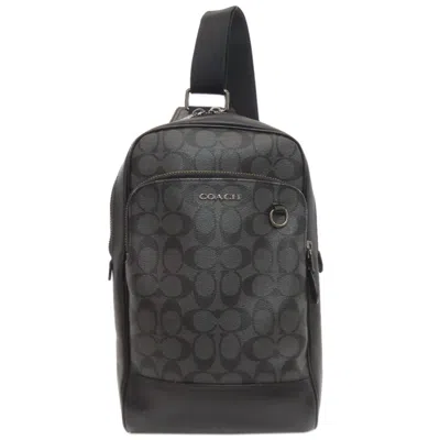 Pre-owned Coach Signature Gray Pvc Sling Bag ()
