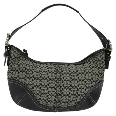 Pre-owned Coach Signature Grey Canvas Shoulder Bag ()