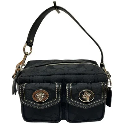 Pre-owned Coach Signature Handbag Shoulder Bag () In Black