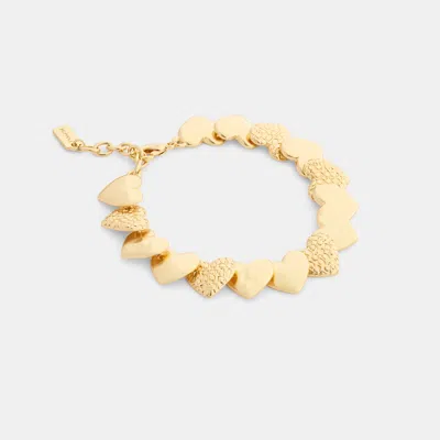 Coach Signature Heart Bracelet In Gold