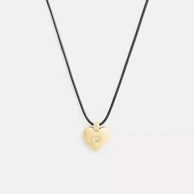 Coach Signature Heart Cord Pendant Necklace In Multi