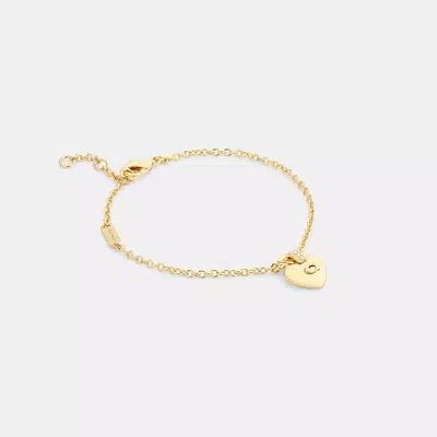 Coach Signature Heart Linear Bracelet In Gold