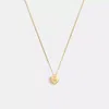 Coach Signature Heart Pendant Necklace In Gold