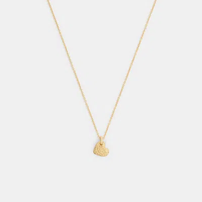 Coach Signature Heart Pendant Necklace In Gold