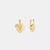 Coach Signature Heart Statement Drop Earrings In Gold