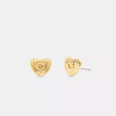 Coach Signature Heart Stud Earrings