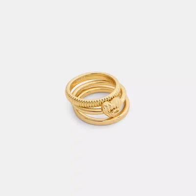 Coach Signature Heart Ring Set