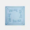 Coach Signature Horse And Carriage Print Silk Square Scarf In Blue