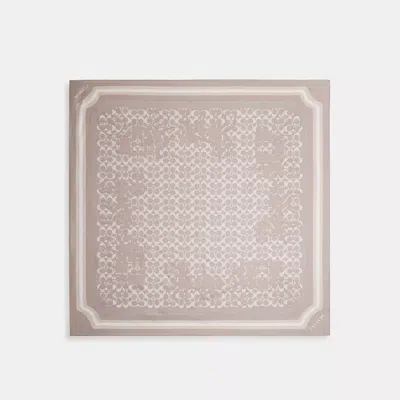 Coach Signature Horse And Carriage Print Silk Square Scarf In Gray