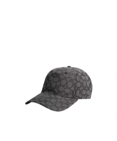 Coach Signature Jacquard Baseball Hat In Black
