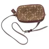 Coach Signature Jacquard Belt Bag In Burgundy Leather And Coated Canvas In Red