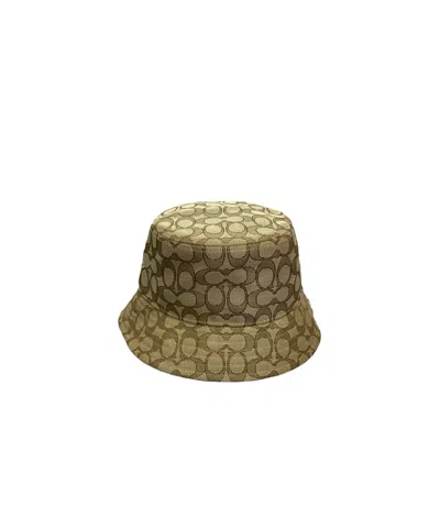 Coach Signature Jacquard Bucket Hat In Green