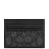 Coach Signature Jacquard Card Case In Black