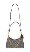 Coach Signature Jacquard Juliet Shoulder Bag 25 Oak Maple In Brown