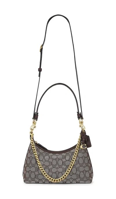 COACH SIGNATURE JACQUARD JULIET SHOULDER BAG 25 OAK MAPLE