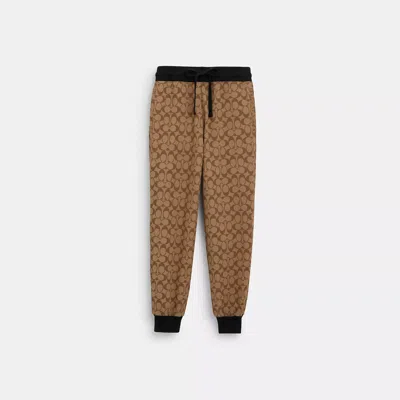 Coach Signature Joggers In Beige