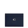 Coach Signature Leather Card Case In Blue