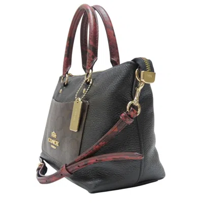 Pre-owned Coach Signature Leather Coated Canvas Handbag () In Multi