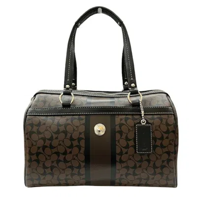 Pre-owned Coach Signature Leather Handbag () In Brown