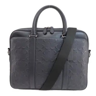 Pre-owned Coach Signature Leather Handbag Shoulder Bag () In Blue
