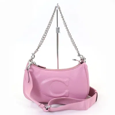 Pre-owned Coach Signature Leather Handbag Shoulder Bag () In Pink