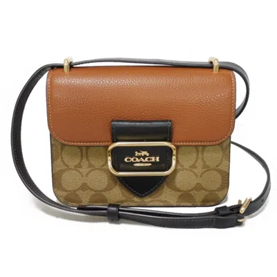 Pre-owned Coach Signature Line Leather Shoulder Bag ()