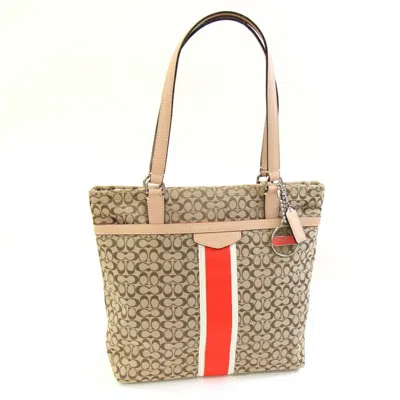 Pre-owned Coach Signature Line Tote Bag () In Multi