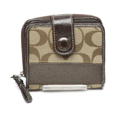 Pre-owned Coach Signature Line Wallet (bi-fold) () In Multi