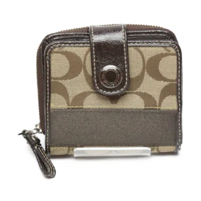 Pre-owned Coach Signature Line Wallet (bi-fold) () In Multi