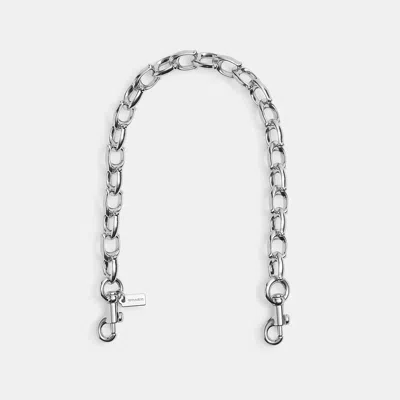 Coach Signature Link Chain Strap In Silver