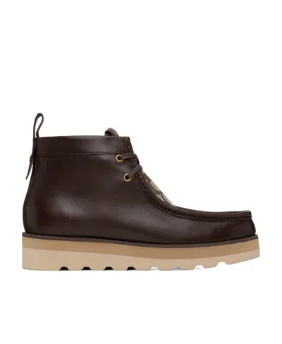 Coach Signature Logo-jacquard Leather Boots In Black