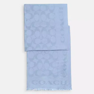 Coach Signature Logo Silk And Cotton Stole