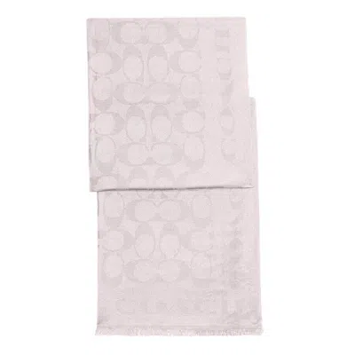 COACH COACH SIGNATURE LOGO SILK AND COTTON STOLE