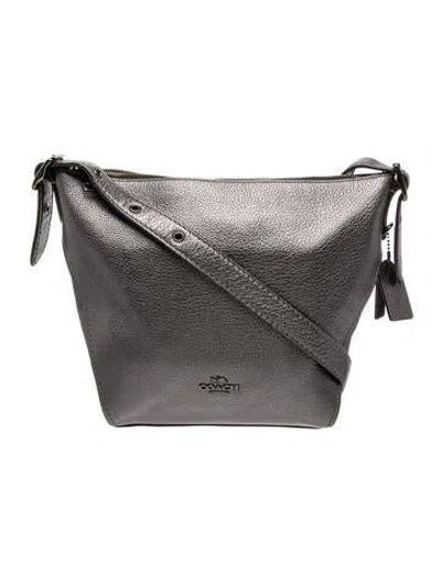 Pre-owned Coach Signature Messenger Bag In Gray