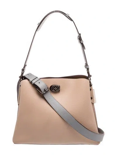 Pre-owned Coach Signature Messenger Bag In Neutral