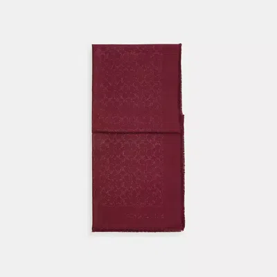 Coach Signature Metallic Oblong Scarf In Merlot
