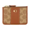 Shop Coach Signature Mini Id Skinny Card Case In Brown