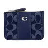 Coach Signature Mini Id Skinny Wallet In Blue