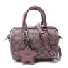 Coach Signature Mini Rowan Handbag Pvc Leather In Red
