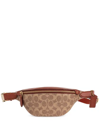 Coach Signature-monogram Belt Bag In Brown