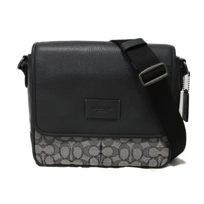 Pre-owned Coach Signature Navy Jacquard Shoulder Bag () In Blue