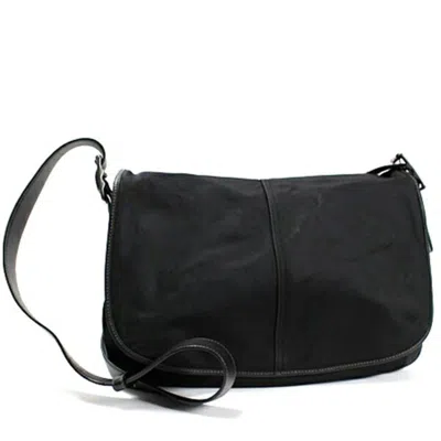 Pre-owned Coach Signature Nylon Leather Messenger Bag Shoulder Bag () In Multi