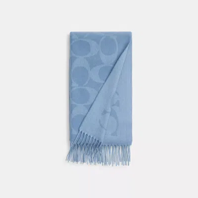 Coach Signature Oversized Muffler In Blue