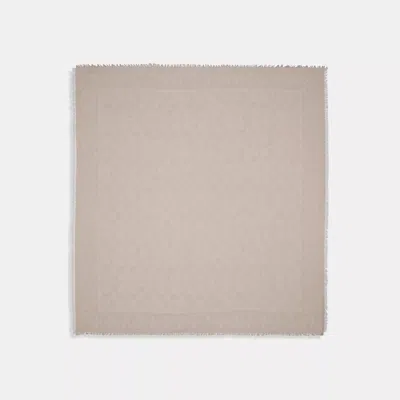 Coach Signature Oversized Square Scarf In Beige