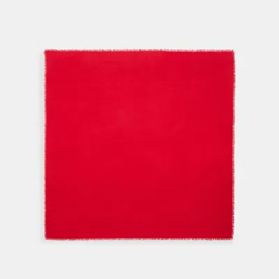 Coach Signature Oversized Square Scarf In Red