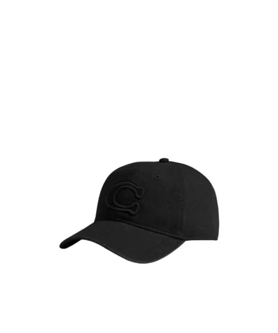 Coach Signature Patch Baseball Hat In Black
