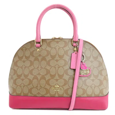 Pre-owned Coach Signature Pink Pvc Tote Bag () In Multi