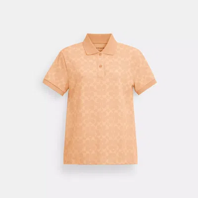 Coach Signature Pique Polo In Organic Cotton In Pink